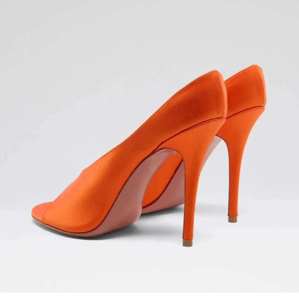 Arden Furtado Silver Bright leather Peep toe Slippers Round toe pull-on Super high heel Sexy Word slippers Banquet shoes