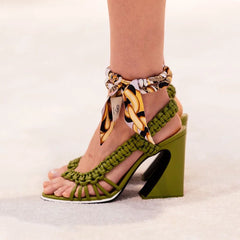 Arden Furtado Strange Style weave Open toe sandals Round toe Super high heel Hollow Back Strap beach sandals large size