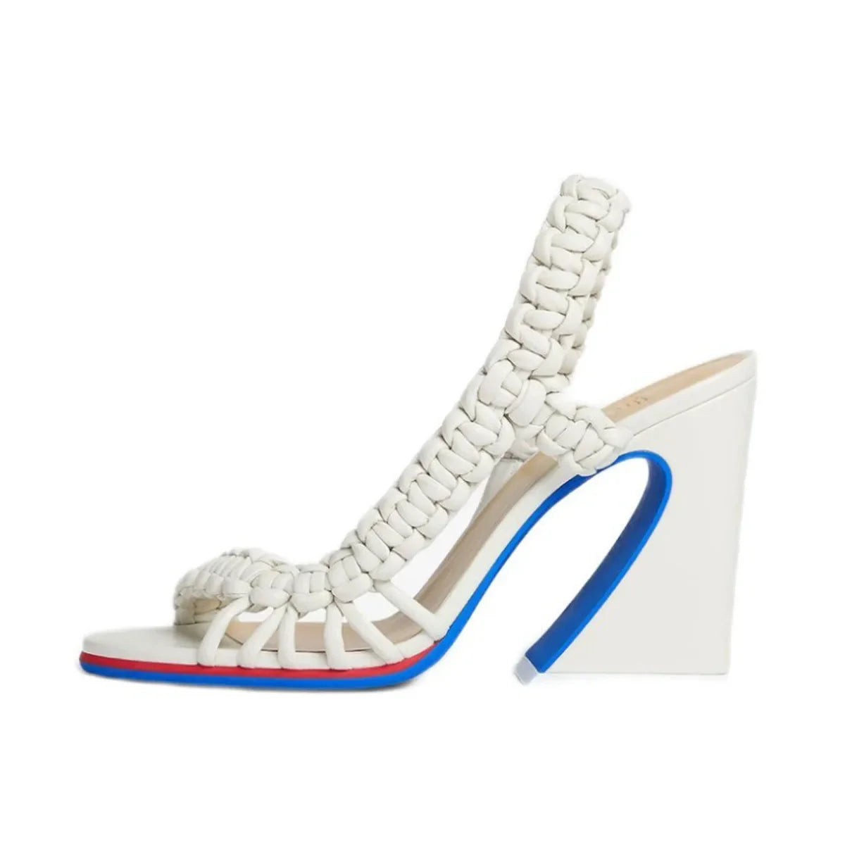 Arden Furtado Strange Style weave Open toe sandals Round toe Super high heel Hollow Back Strap beach sandals large size