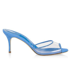 Arden Furtado Transparent PVC Peep toe slippers Round toe Mixed Colors Slip-on Super high heel Word slippers