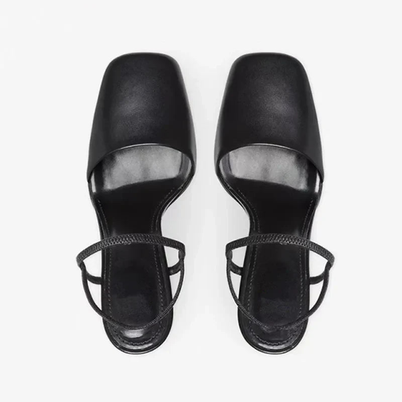 Arden Furtado closed toe Sandals Square toe ankle strap chunky heels high heel burgundy sandals sling back shoes