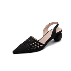 Arden Furtado cowhide Patent Leather Closed toe Sandals Pointed toe Hollow Strange Style Back Strap Modern Sandals