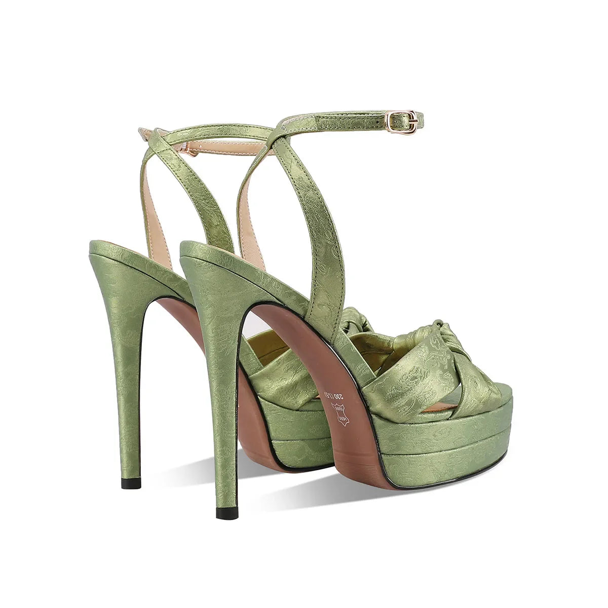 Arden Furtado cowhide Platform bowknot Banquet shoes round toe Super high heel Sexy Buckle strap word-cingulate Sandals
