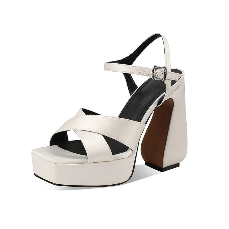 Arden Furtado purple Silk Platform Alien heel Banquet Shoes Round Toe Super high heel Sexy word-cingulate Sandals