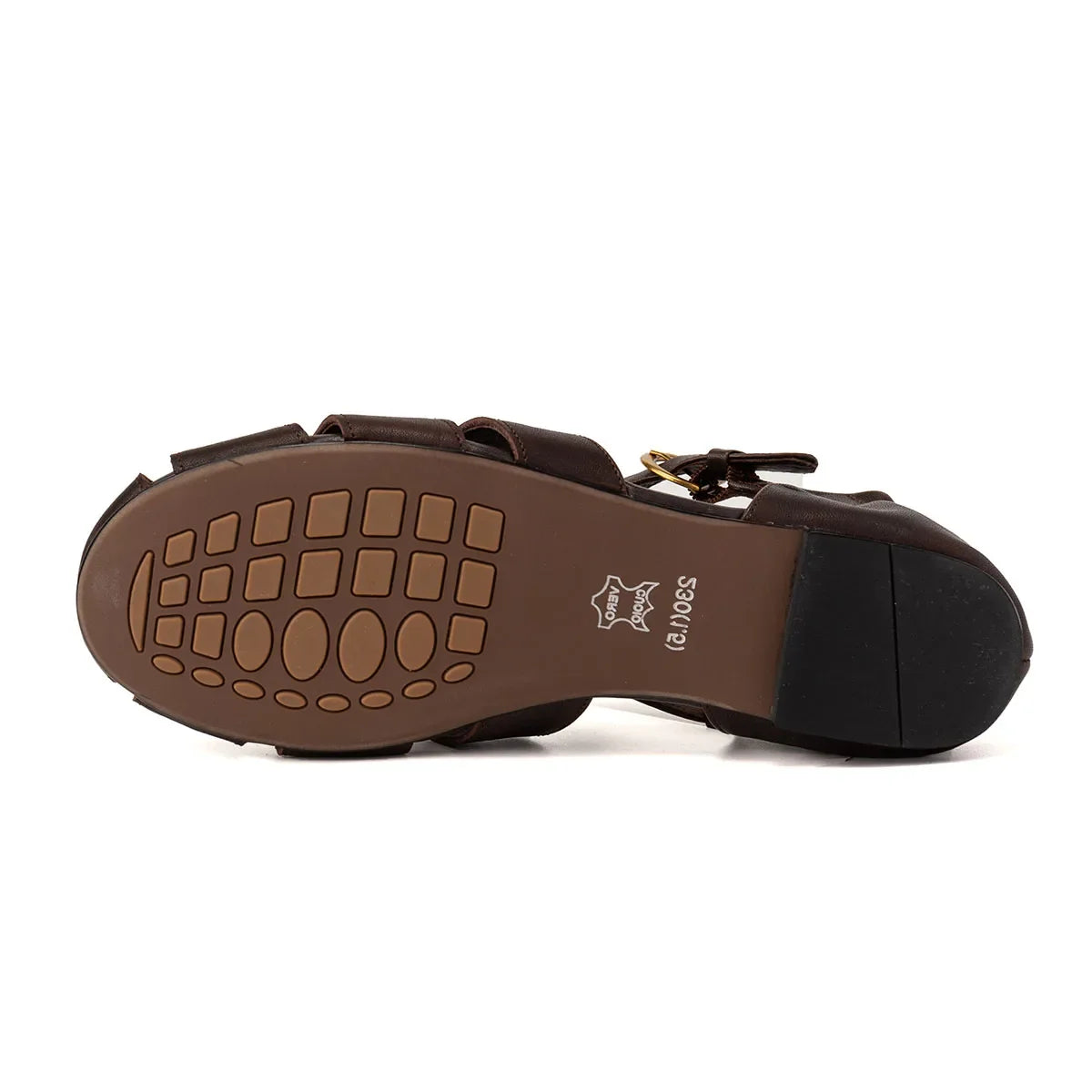 Arden Furtado sheepskin Roman sandals Round toe Hollow Flats T belt Sandals Casual large size Belt buckle beach sandals