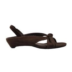 Arden Furtado sheepskin Round toe bowknot Rear trip belt Wedges Open toe Sandals Middle heel Commuter shoes