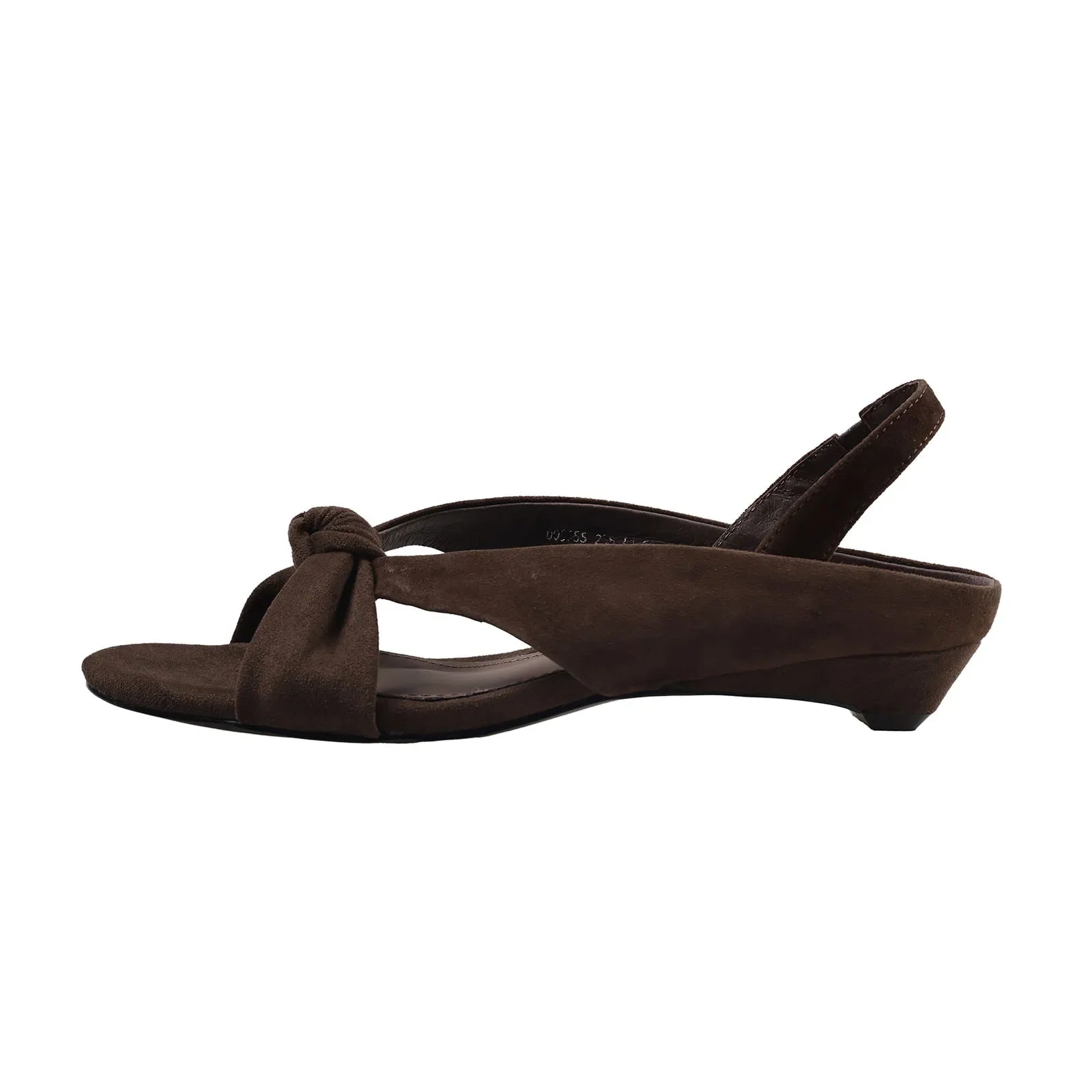 Arden Furtado sheepskin Round toe bowknot Rear trip belt Wedges Open toe Sandals Middle heel Commuter shoes