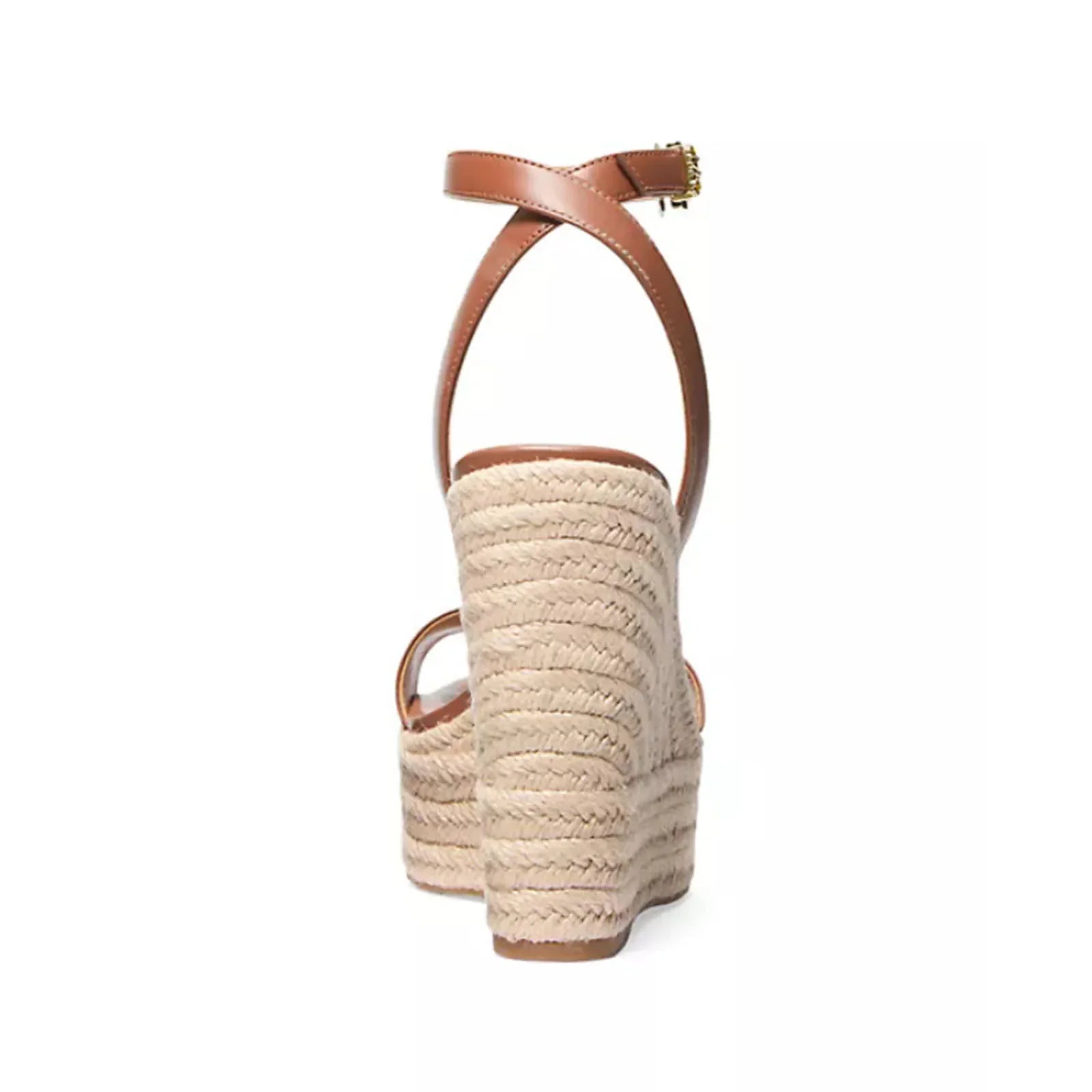 Arden Furtado straw weaving wedge Sandals Round toe platform Belt buckle Super high heel cowhide word-cingulate Sandals