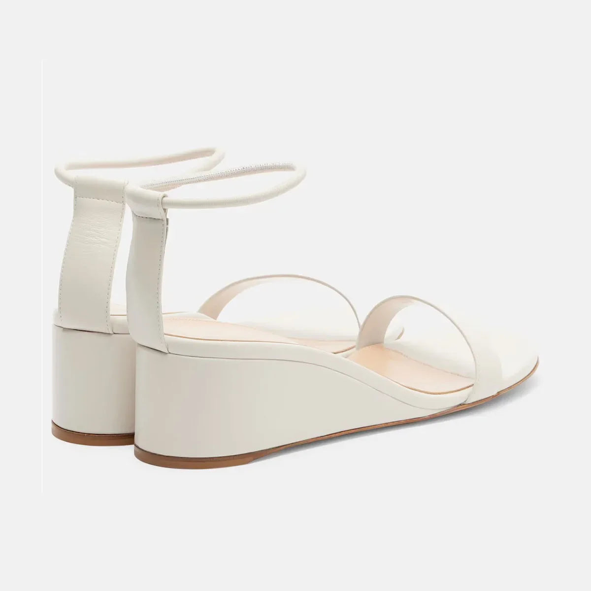 Arden Furtado Dark Brown Cowhide Wedge Sandals round Toe Open Toe Middle Heel One-word BStyle