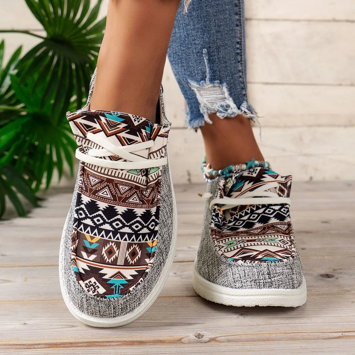 Autumn Round Toe Walking Shoes Color Matching Casual Comfortable Shallow Mouth Thick Sole Flats Woman Plus Size 43