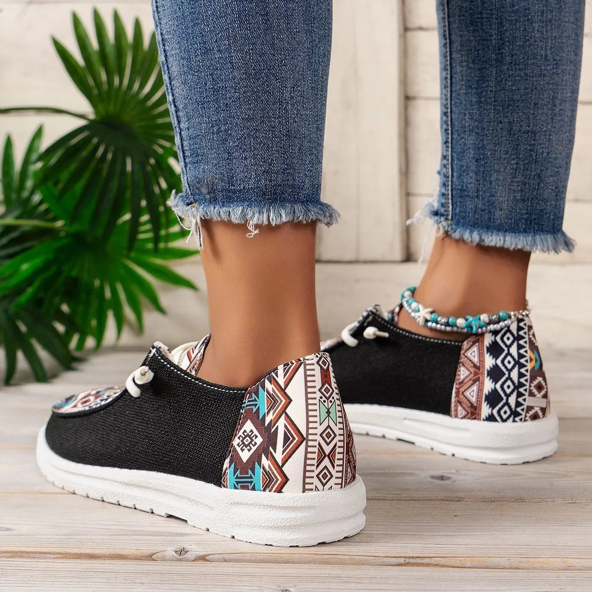 Autumn Round Toe Walking Shoes Color Matching Casual Comfortable Shallow Mouth Thick Sole Flats Woman Plus Size 43