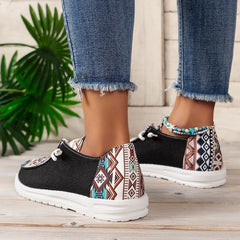 Autumn Round Toe Walking Shoes Color Matching Casual Comfortable Shallow Mouth Thick Sole Flats Woman Plus Size 43