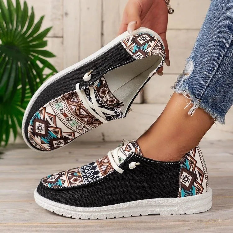 Autumn Round Toe Walking Shoes Color Matching Casual Comfortable Shallow Mouth Thick Sole Flats Woman Plus Size 43