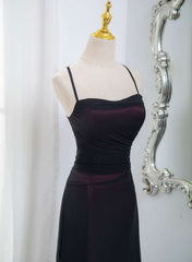 Vestido de fiesta con tirantes de spandex rojo vino y negro 