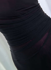 Vestido de fiesta con tirantes de spandex rojo vino y negro 