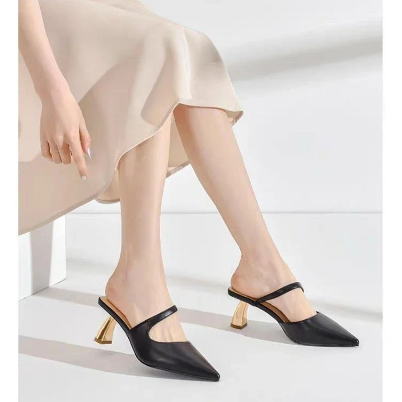 Baotou high-heeled slippers