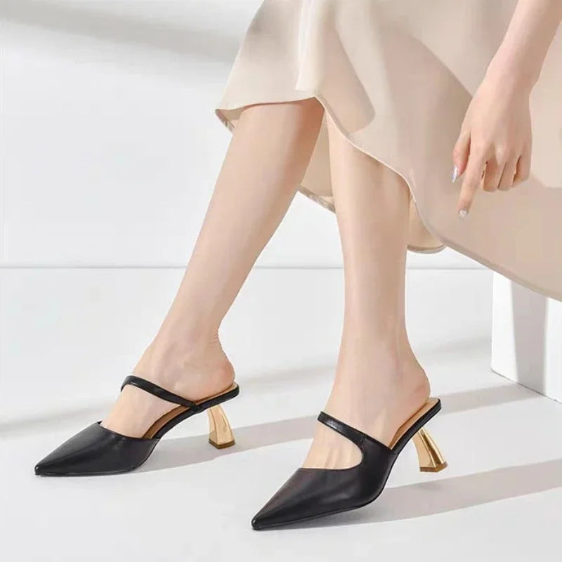 Baotou high-heeled slippers