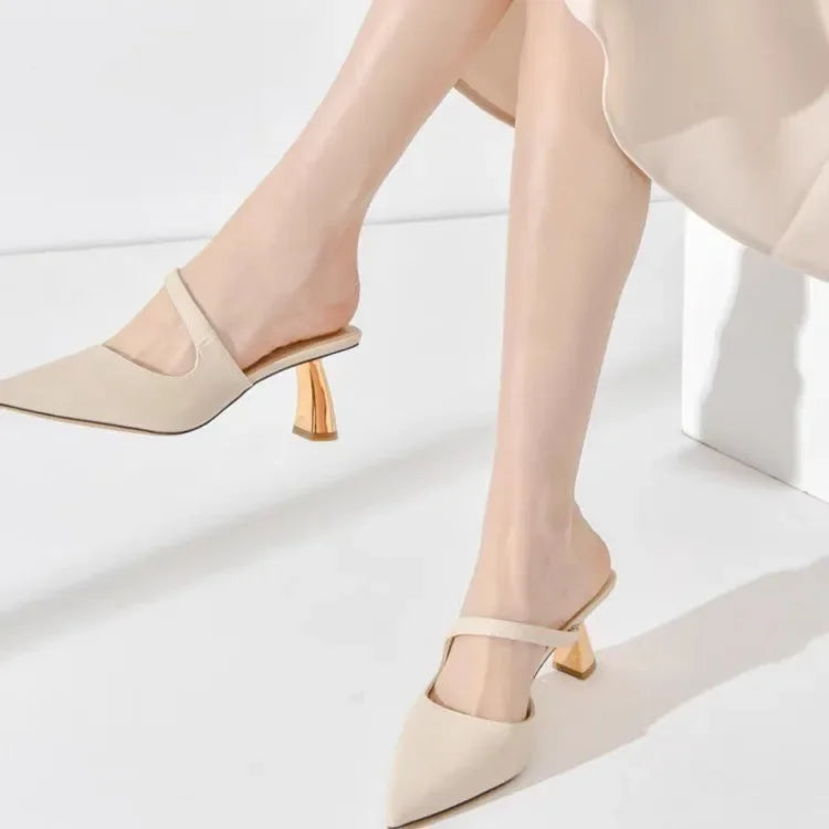 Baotou high-heeled slippers