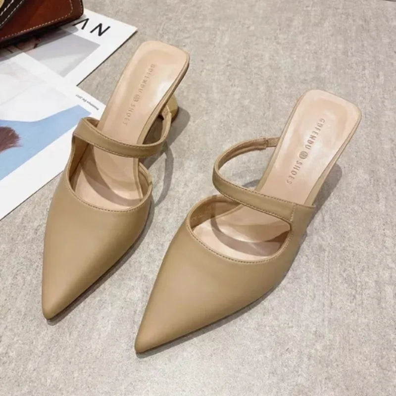 Baotou high-heeled slippers