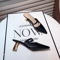 Baotou high-heeled slippers