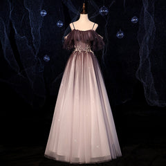 Hermoso vestido de fiesta largo de tul con cuentas y degradado Sweethaert 