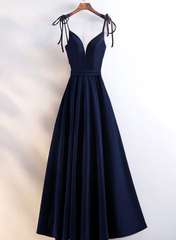 Beautiful Velvet Straps Long V-neckline Long Party Dress
