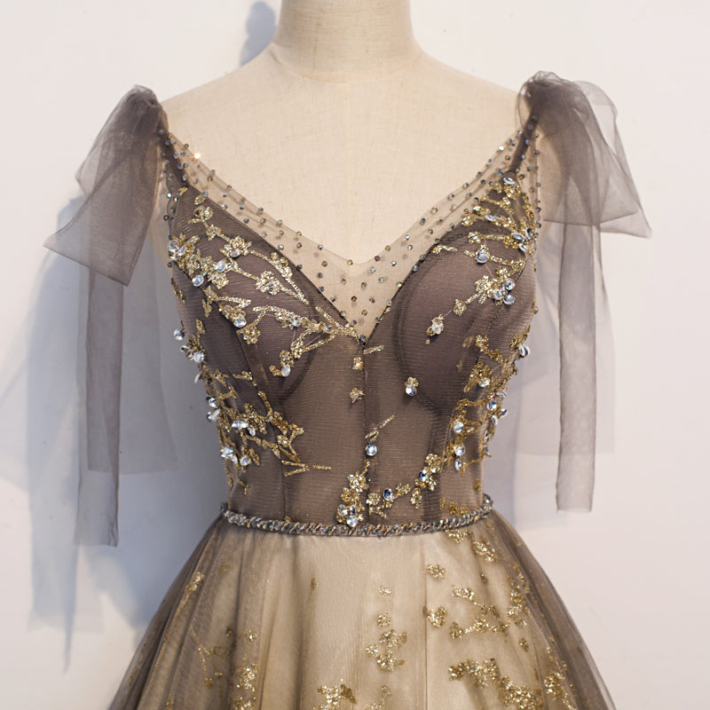 Gorgeous A-line V-neckline Long Party Dress Prom Dress