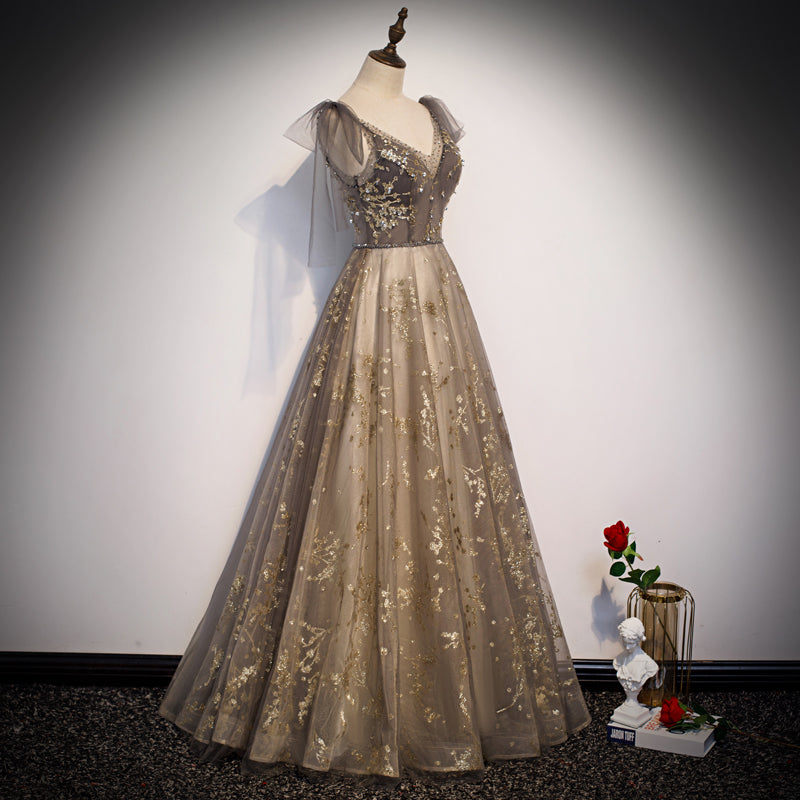 Gorgeous A-line V-neckline Long Party Dress Prom Dress
