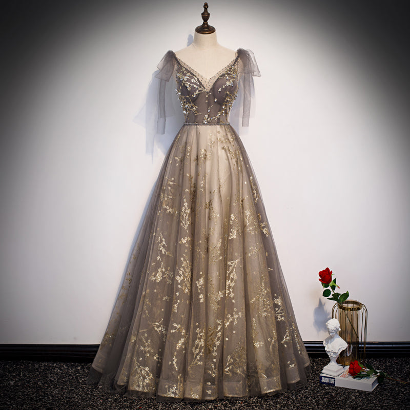 Gorgeous A-line V-neckline Long Party Dress Prom Dress