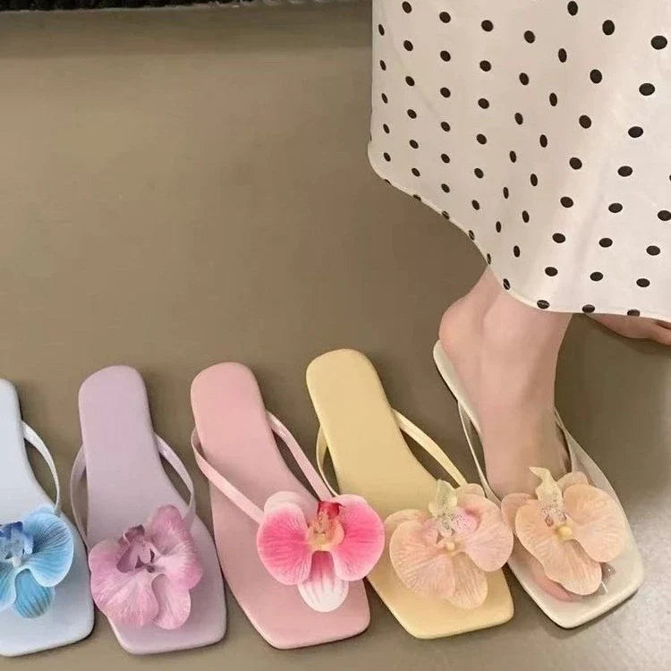 Chic Fairy - Style Flower Flip - Flops | Orchid Accent