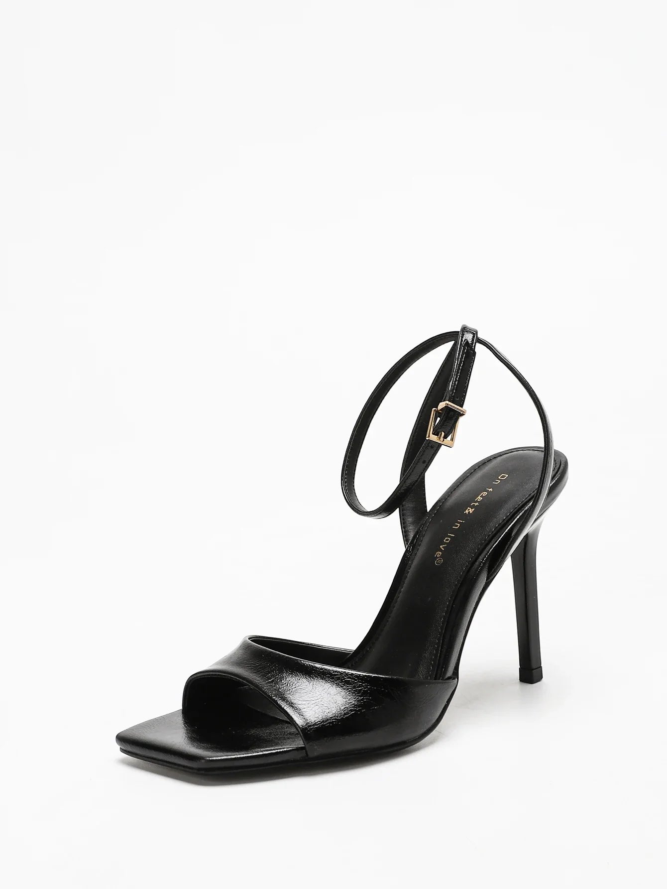 Classic Black Ankle Strap Stiletto Heels