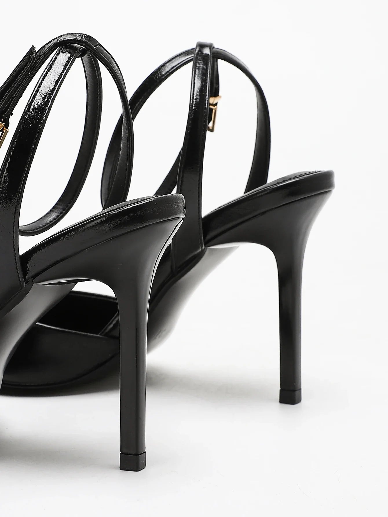 Classic Black Ankle Strap Stiletto Heels