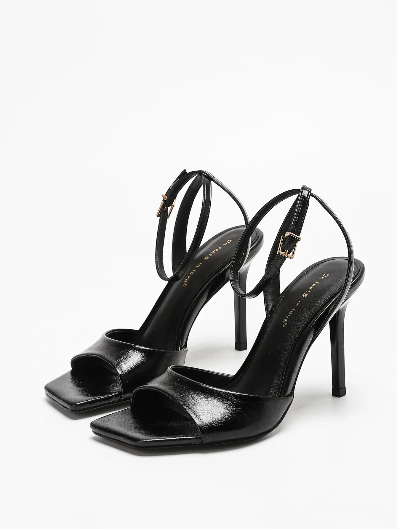 Classic Black Ankle Strap Stiletto Heels