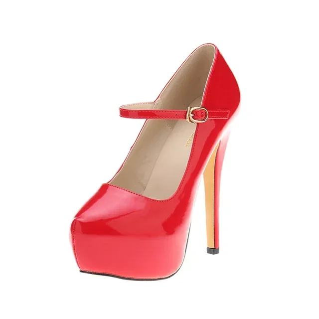Cross-dresser Unisex Men's Buckle Strap Wedge Platform Pumps 14cm High Heels Chunky Block Stilettos Dress Party Wedding Shoes
