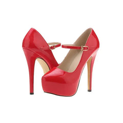 Cross-dresser Unisex Men's Buckle Strap Wedge Platform Pumps 14cm High Heels Chunky Block Stilettos Dress Party Wedding Shoes