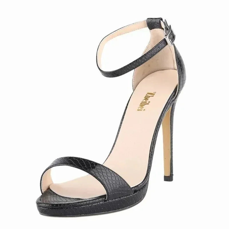 Cross-dresser Unisex Men's  Gold Silver Buckle Platform Sandals 12cm High Heels Stilettos Pole Dance Dress Party Wedding Shoes