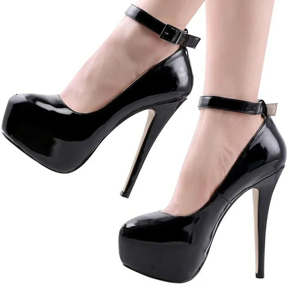 Cross-dresser Unisex Men's Pumps Peep Toe Platform 14cm Sexy Drag Queen High Heels Shoes Nightclub Stilettos Size 44