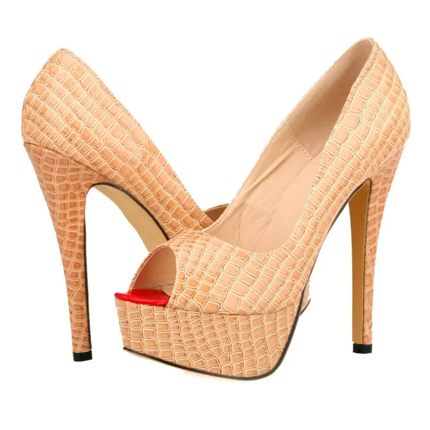 Cross-dresser Unisex Men's Pumps Queen Peep Toe Platform High Heels 14cm Sexy Patent Leather Shoes Stilettos Large Size