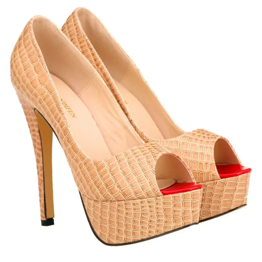 Cross-dresser Unisex Men's Pumps Queen Peep Toe Platform High Heels 14cm Sexy Patent Leather Shoes Stilettos Large Size
