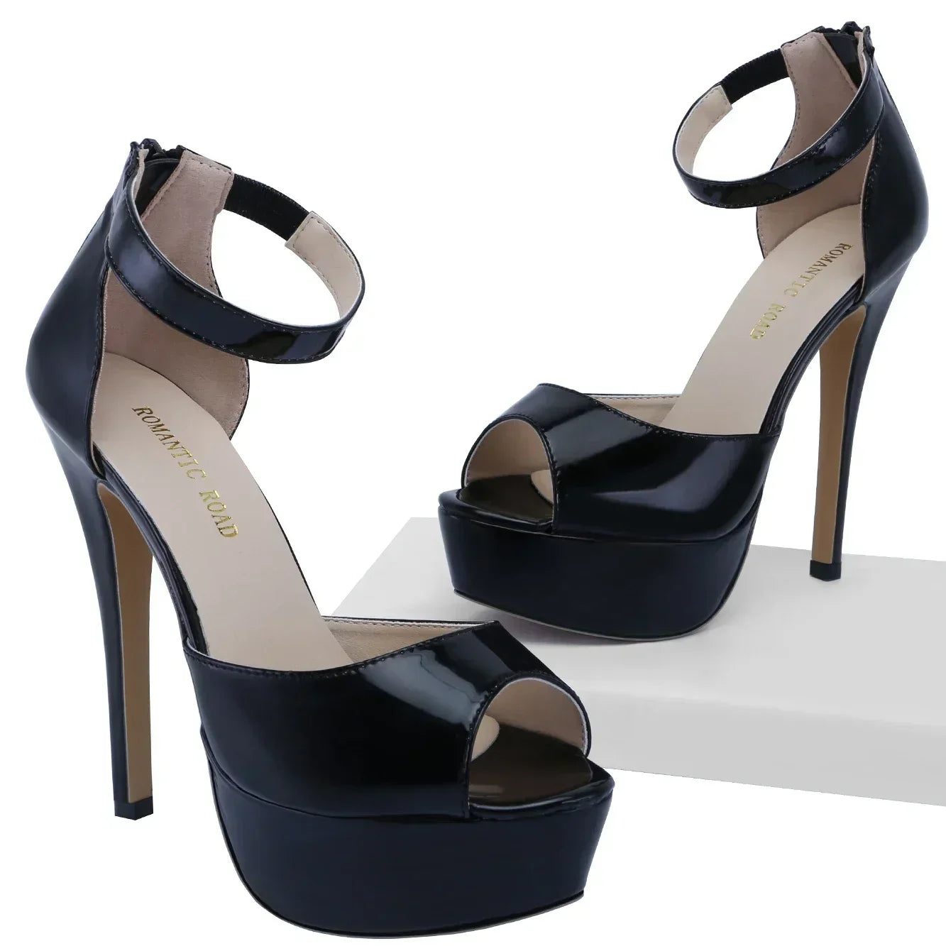 14cm Nightclub Style High Heels Party Platform Ankle strap Sandals Big Size 43
