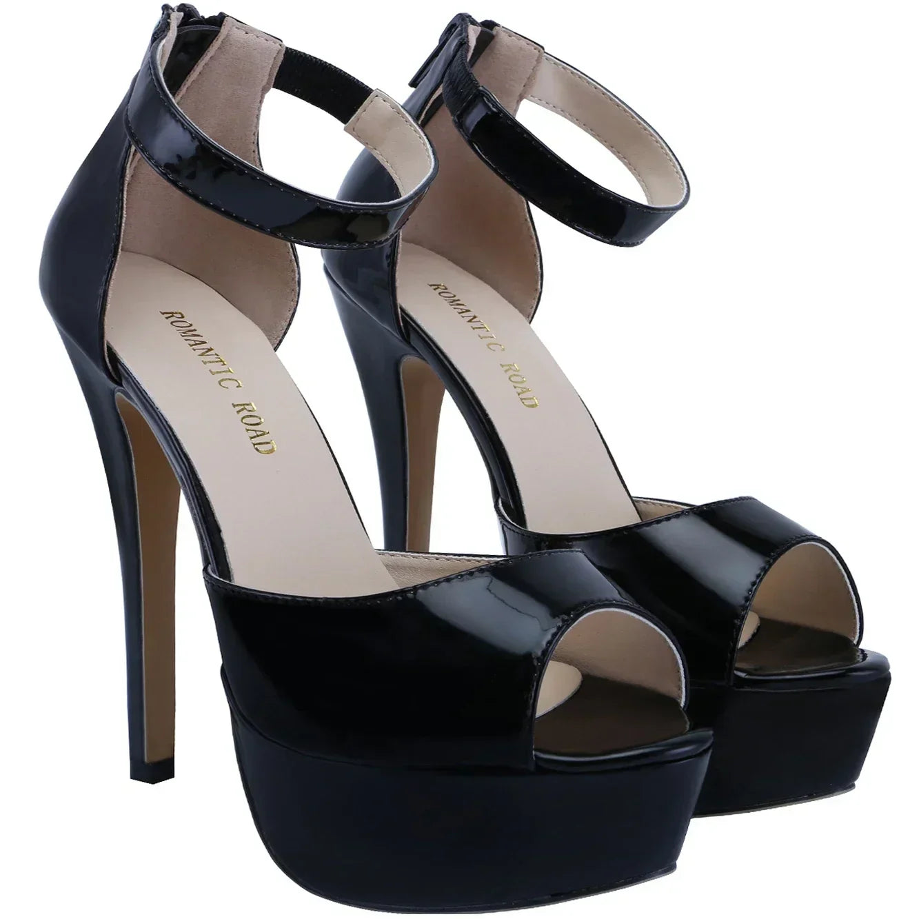 14cm Nightclub Style High Heels Party Platform Ankle strap Sandals Big Size 43