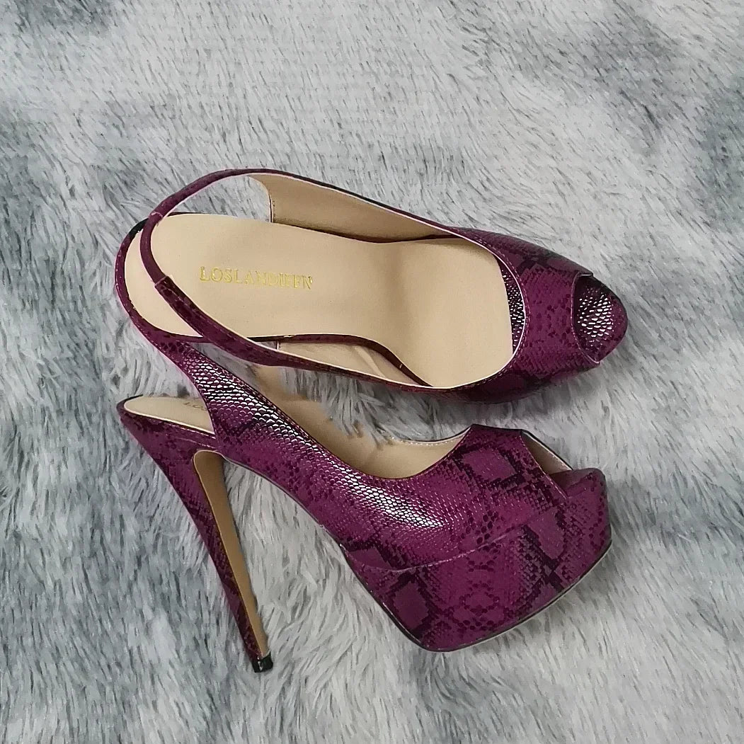 Cross-dresser Unisex Men's Pumps Queen Shoes Sexy Peep Toe Ankle Strap Heel Slingback Platfrom High Heels Stilettos Large 43 44