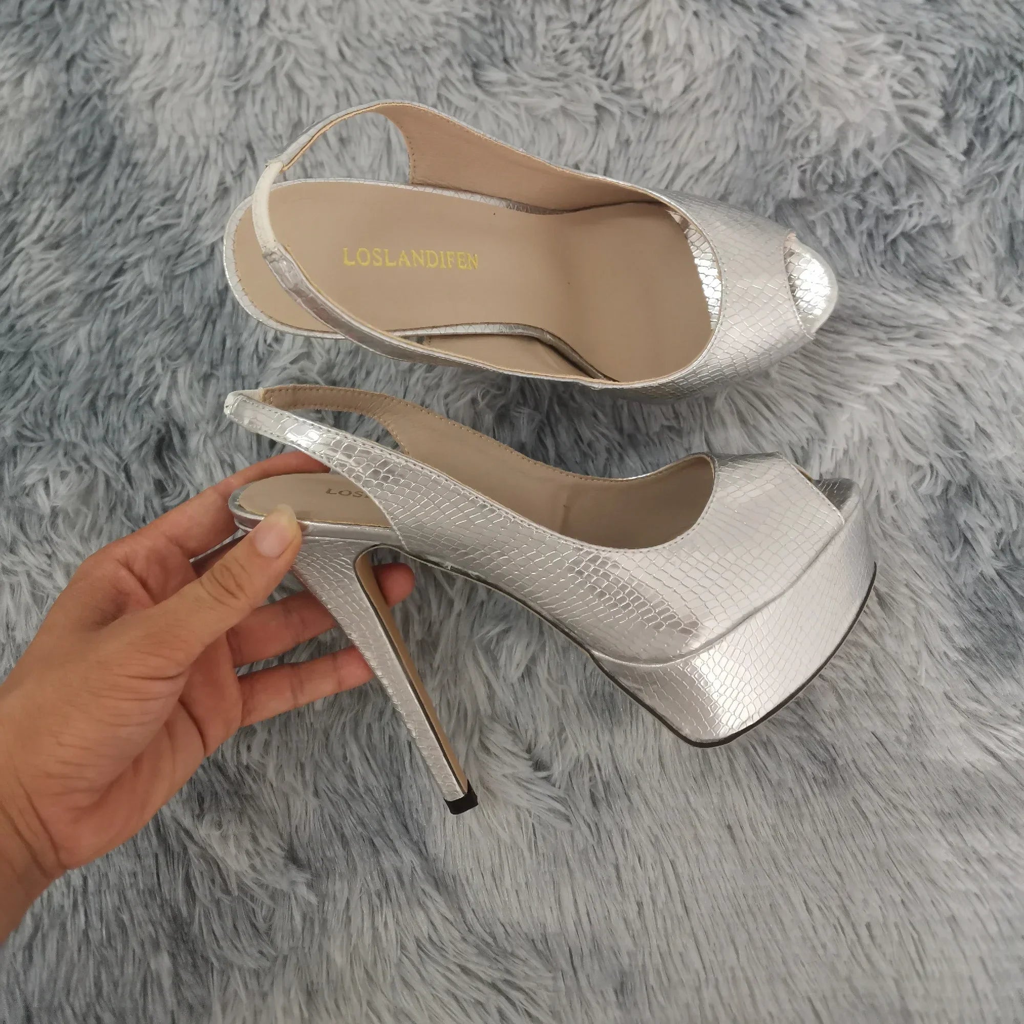 Cross-dresser Unisex Men's Pumps Queen Shoes Sexy Peep Toe Ankle Strap Heel Slingback Platfrom High Heels Stilettos Large 43 44