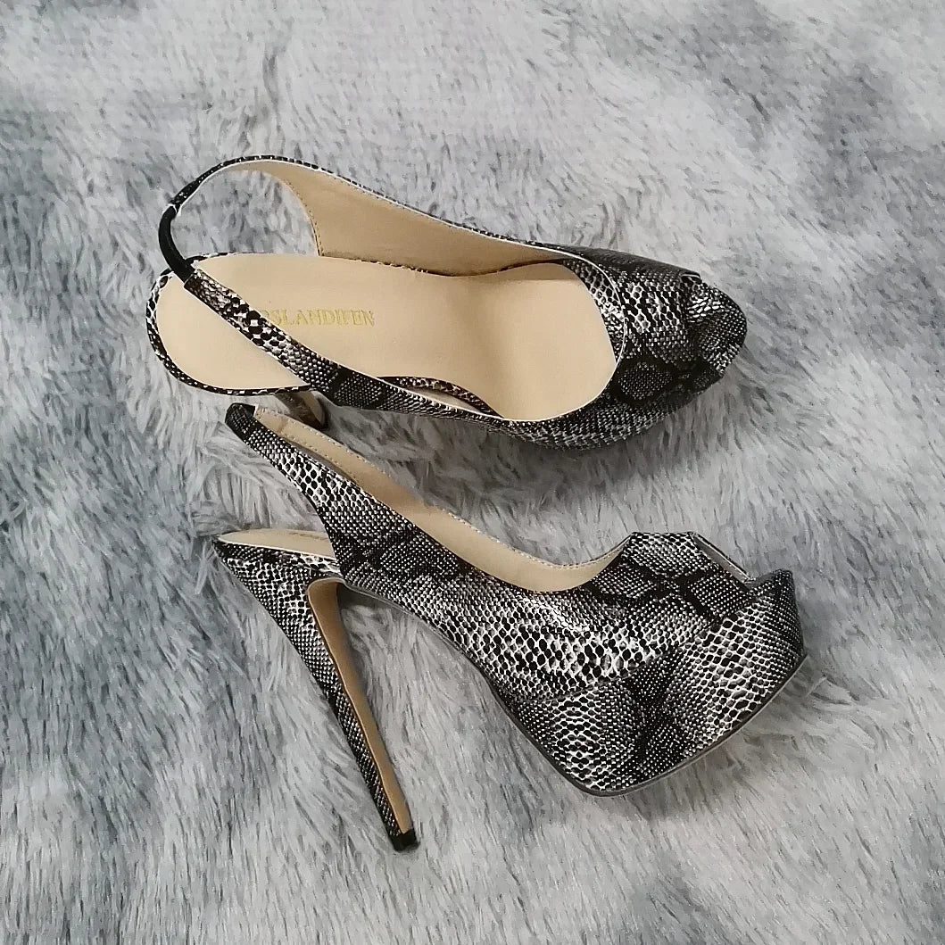 Cross-dresser Unisex Men's Pumps Queen Shoes Sexy Peep Toe Ankle Strap Heel Slingback Platfrom High Heels Stilettos Large 43 44