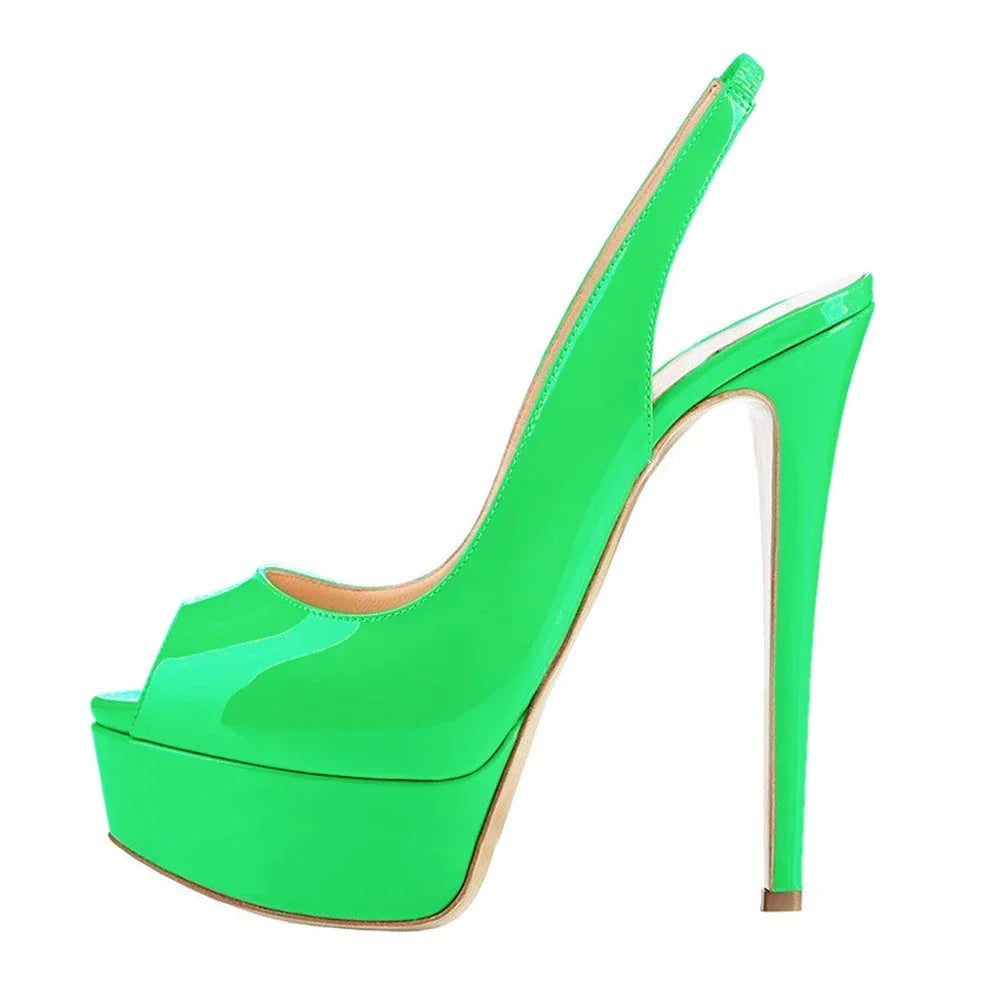 Cross-dresser Unisex Men's Pumps Queen Shoes Sexy Peep Toe Ankle Strap Heel Slingback Platfrom High Heels Stilettos Large 43 44