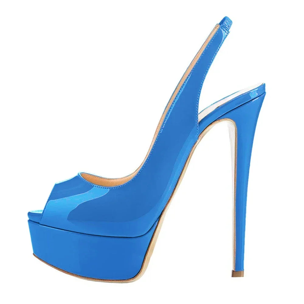 Cross-dresser Unisex Men's Pumps Queen Shoes Sexy Peep Toe Ankle Strap Heel Slingback Platfrom High Heels Stilettos Large 43 44
