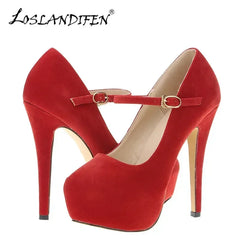 Cross-dresser Unisex Men's Pumps Stilettos 14cm Ultra High Heels Sexy  Ankle Strap Platform Nightclub Fetish Shoes Large Size 43