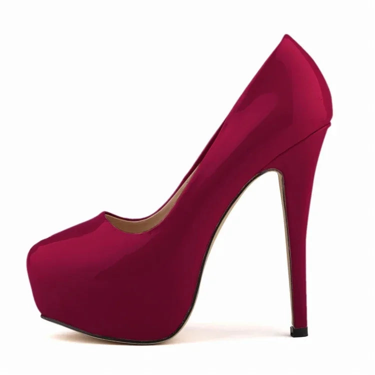 Cross-dresser Unisex Men's Pumps Stilettos 14cm Round Toe High Heels Sexy Nighclub Red Black Platform Wedding Shoes