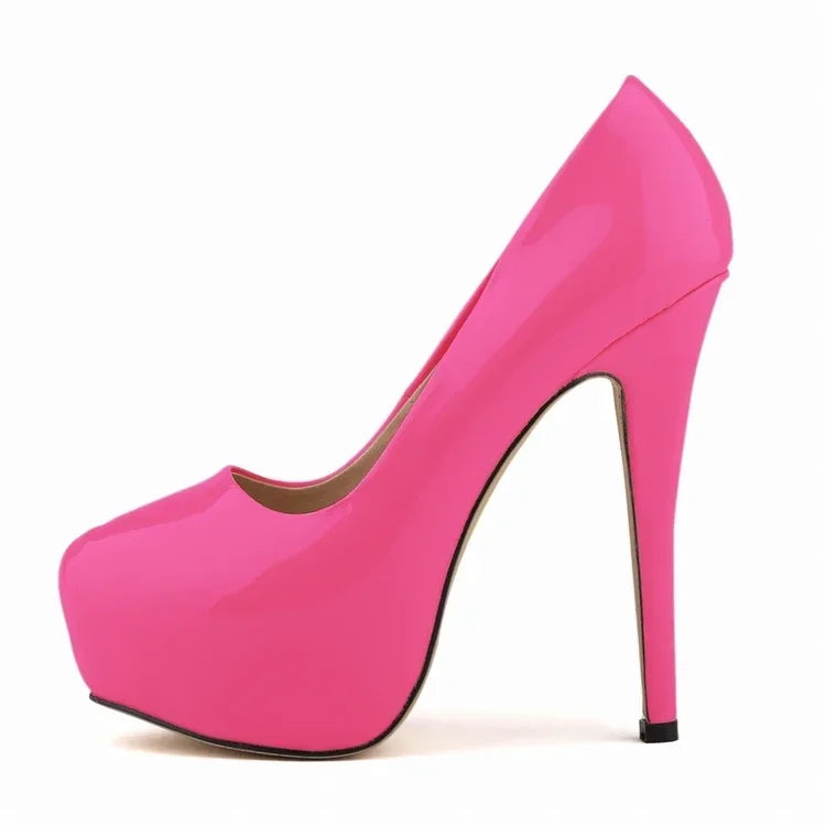 Cross-dresser Unisex Men's Pumps Stilettos 14cm Round Toe High Heels Sexy Nighclub Red Black Platform Wedding Shoes