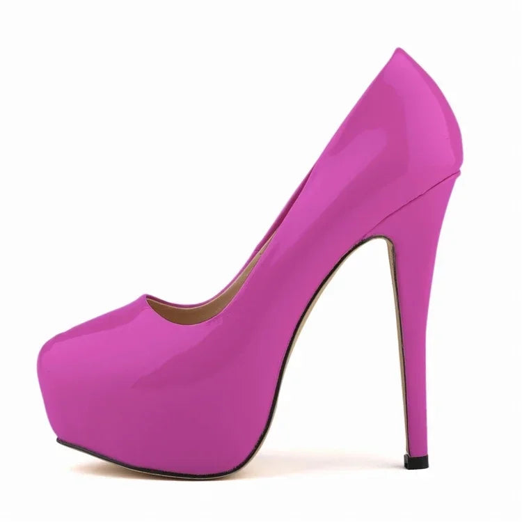 Cross-dresser Unisex Men's Pumps Stilettos 14cm Round Toe High Heels Sexy Nighclub Red Black Platform Wedding Shoes